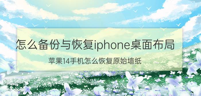 怎么备份与恢复iphone桌面布局 苹果14手机怎么恢复原始墙纸？